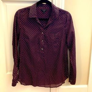 J.Crew silk/cotton blend popover blouse